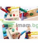 Дървена играчка, Работилница маса с инструменти